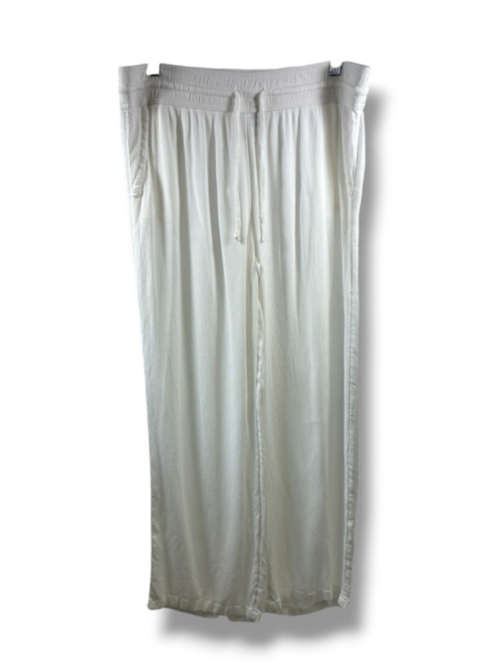 prAna Wide Leg Pull up Pants in White Size L